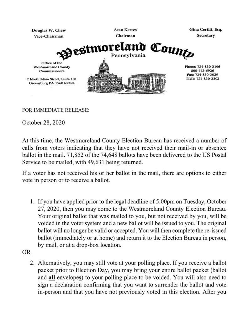 letter saying no idea where the ballots are